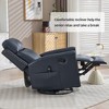 GDFStudio Varyn Modern Leather 360° Swivel Rocker Heat and Massage Manual Recliner Chair - 3 of 4