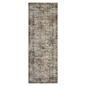 Washable Vintage Floral Print Living Room Rugs, Distressed Print Soft Non Slip Bedroom Carpet, Large Stain Resistant Dining Room Rugs - 1 of 4
