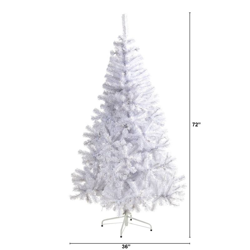 6ft Nearly Natural Pre-Lit LED White Artificial Christmas Tree Clear Lights, 3 of 13