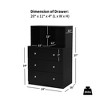 Costway 3 Drawer Dresser W/ Cubbies Storage Chest for Bedroom Living Room White/Black/Grey - 3 of 4