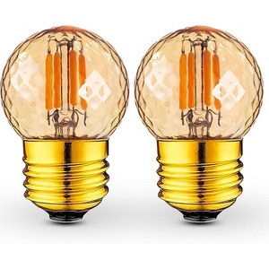 Runesay G40 LED Low Voltage E26 Light Bulbs, Standard Screw Base, 25W Decor Bulb Equivalent, Dimmable Amber, Small Edison Bulbs, 2700K - 1 of 4