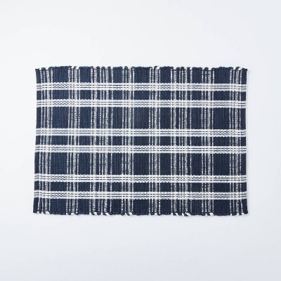 2'x3' Windsong Indoor/Outdoor Plaid Scatter Rug Navy - Threshold™ designed with Studio McGee