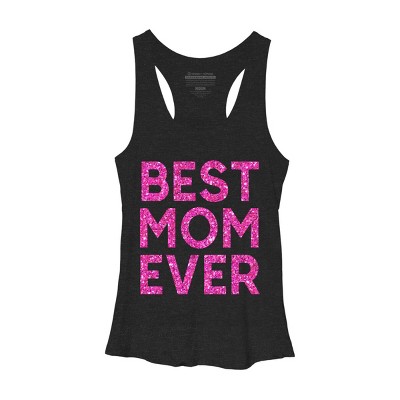 Women's Design By Humans Best Mom Ever Confetti Text By MeowShop Racerback Tank Top