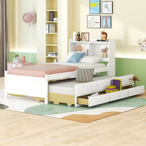 Bed with deals built in drawers