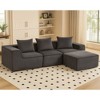 111.41"W Corduroy Modular Sectional Sofa, No-Assembly Lounge Sofa Couch with Textured Design for Living Room - ModernLuxe - 3 of 4