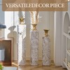 Zeus & Ruta White Glazed Metal Floor Vases Set of 3 - 24"/28.7"/33.5"H, Gorgeous Large Decorative Vases for Home - 4 of 4