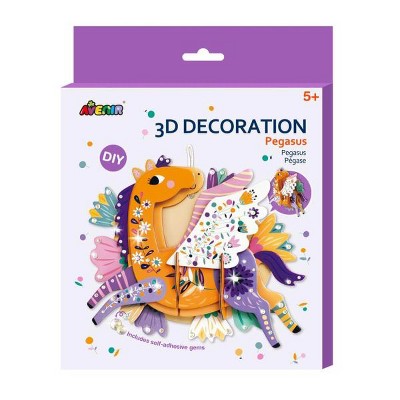 Avenir Create My Own 3D Decoration Kit – Pegasus, Includes Pre-Cut Pieces & Hanging String, Ages 5 And Up