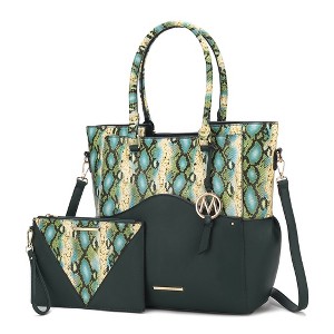 MKF Collection Iris Snake Embossed Women’s Tote Bag with matching Wristlet Pouch by Mia K - 1 of 4