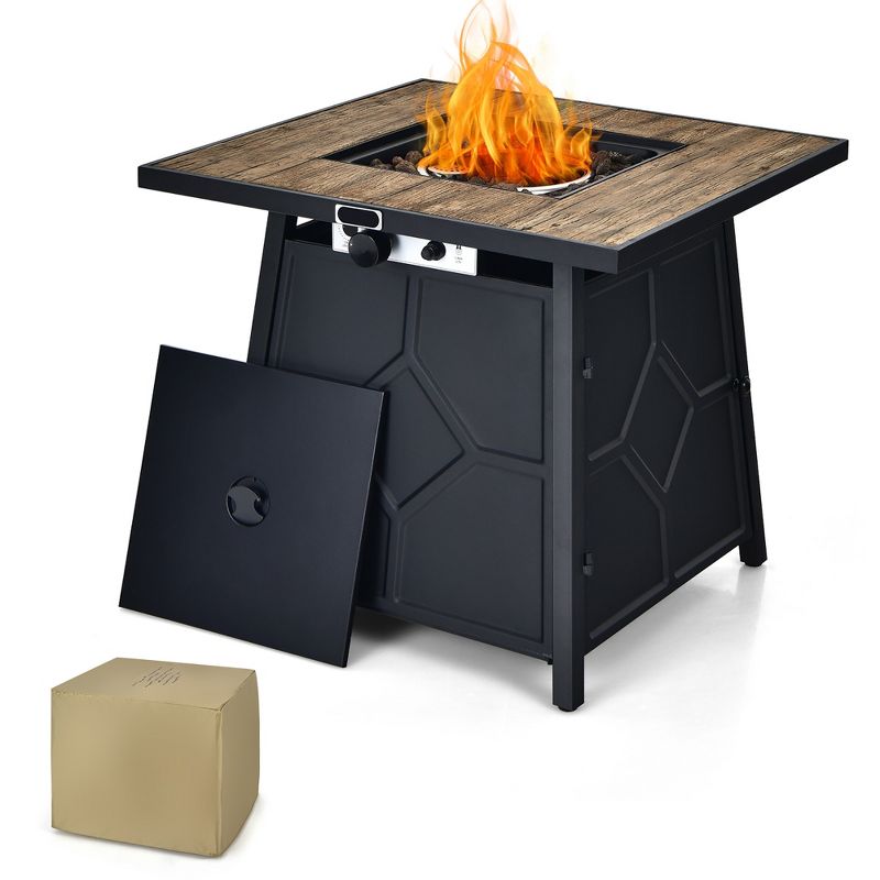 Costway 28 Inches Propane Gas Fire Pit Table  40,000 BTU Outdoor Heater W/Cover, 1 of 11