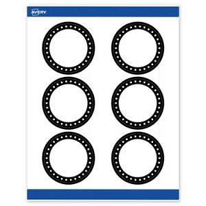 Avery 3" Diameter Labels, Black and White Polka Dots, 60 ct - 1 of 4
