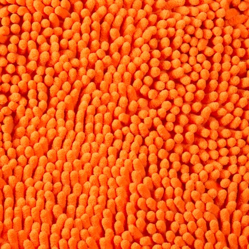 Solid Memory Foam Shag Bath Mat 2pc Orange Yorkshire Home Target