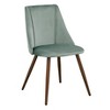 Homy Casa Upholstered Dining Chairs with High Back & Wood-Grain Metal Legs, Set of 2, Mint Green - 4 of 4