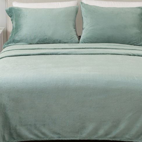 Solid Grey Plush Fleece Sheet Set