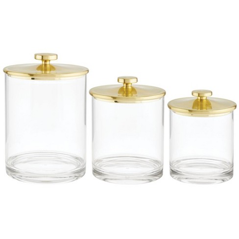 Mdesign Plastic Apothecary Canister Jar Organizer - Set Of 3 - Clear ...