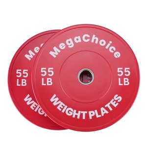 Bumper Weight Plate Set, 2 Inch Rubber Coated Grip Plate for Barbell, Steel Barbell Weight Plate for Strength Training Weightlifting, Grey 2 x10 LB - 1 of 4