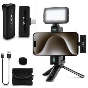 Movo VSK1 Vlogging Kit for iPhone 15 and up with Wireless Light, Mic, Tripod (USB-C) - 1 of 4