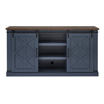 58" TV Stand for TVs up to 65" Navy - Home Essentials: Modern Style, Open Shelves, MDF Surface