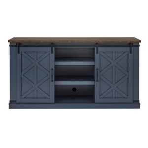 58" TV Stand for TVs up to 65" Navy - Home Essentials: Modern Style, Open Shelves, MDF Surface - 1 of 4