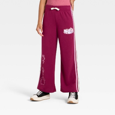 Girls' Sanrio Hello Kitty & Friends Fleece Sweatpants - Burgundy