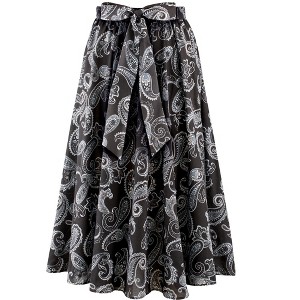 Collections Etc Beautiful Paisley Tie Waist Elasticized Knit Skirt - 1 of 4