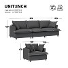Chenille Upholstered Modular Sofa Set with Throw Pillows, 3-Seater and Armchairs - 3 of 4