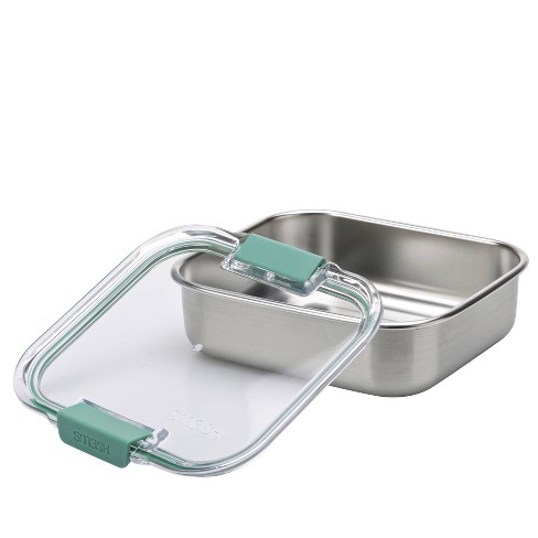 Prahransteel Microwavable Stainless Steel Lunch Box - 5.1 Cup (Teal)