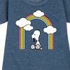 - Peanuts - Snoopy Looking Up Rainbow Graphic Short Sleeve Fleece Dress - 2 of 4