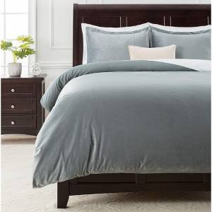Chanasya Velvet Velour Duvet Cover Set - 1 of 4