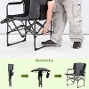Oversized Camping Director Chair Portable Folding Lawn Chair for Adults with Side Table Storage Pouch Heavy Duty Capacity for Picnic Concert Black - 4 of 4