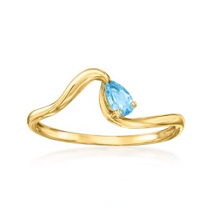 Pure Collection by Ross-Simons 0.20 Carat Swiss Blue Topaz Ring in 14kt Yellow Gold - 1 of 4