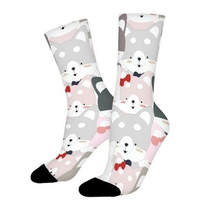 Siberian Husky Dog Women Printed Crew Socks Funny Funky Socks Soft Polyester Novelty Gifts for Artists Men - 1 of 1