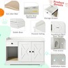 Gulches White Pet Houses - Farmhouse Style Cat Box Cabinet with Storage - 4 of 4