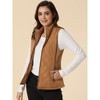 Allegra K Women's Stand Collar Lightweight Gilet Quilted Zip Vest - 2 of 4