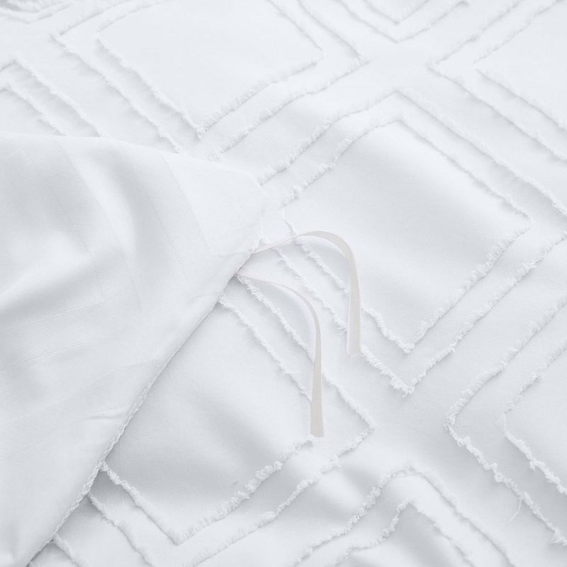 Peace Nest Tufted Clipped Jacquard Geometric Duvet Cover & Pillowcase Set, 5 of 10