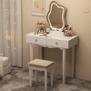 Makeup Vanity, Vanity Desk with Cloud Shaped Mirror and Touch Switch, 3 Lighting Modes Dressing Table - 2 of 4