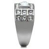 Slickblue Men's Round Polished Stainless Steel Ring, Clear Synthetic Crystals Detail, Sleek Band, Size 8-13 - 4 of 4