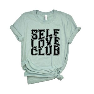 Simply Sage Market Women's Self Love Club Block Short Sleeve Graphic Tee - 1 of 2
