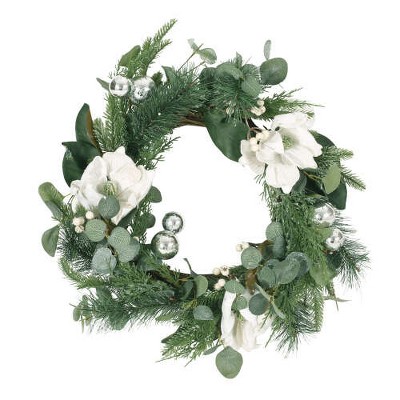 21.75" LEAVES&MAGNOLIA WREATH