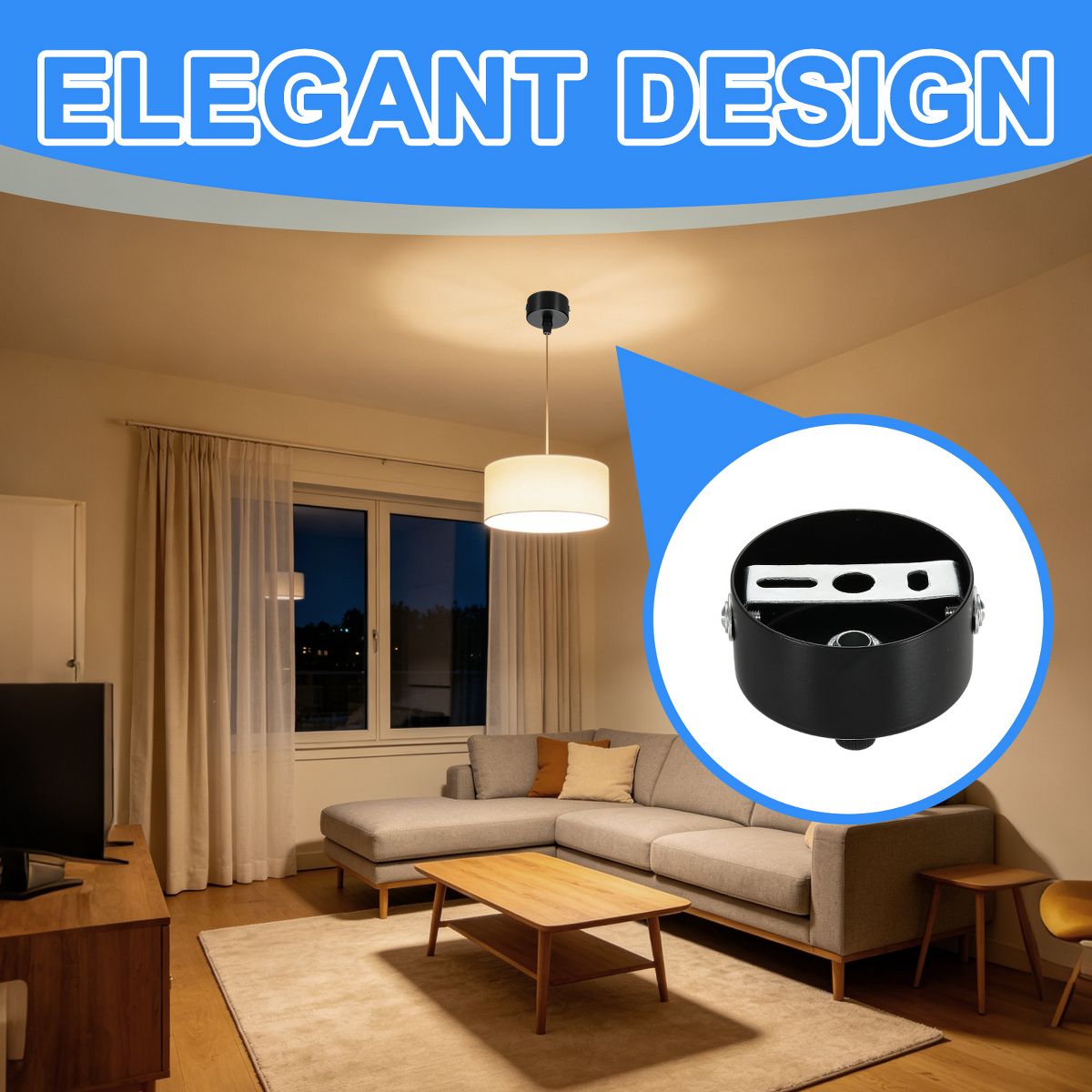 Unique Bargains Iron Lamp Base Circular Light Stand for Home Decor Version B - thumbnail 4