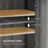 GlasFlength Kitchen Storage Accent Kitchen Cabinet Storage Cabinet Morden Sideboard Cabinet 2 Doors for Dining Room, Gray, 23.5"*11.8"*34.5" - 4 of 4