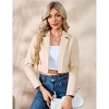 Coolmee Women's Blazer Sleeve Open Front Blazers Slim Fit Casual Work Lightweight Suit Jacket - 3 of 4