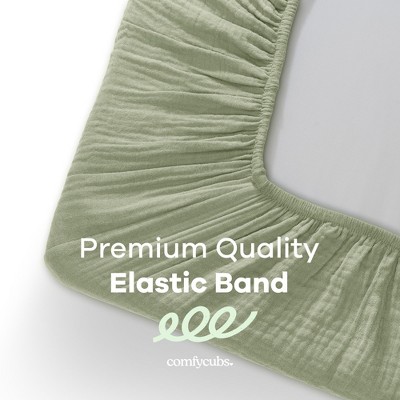 Sage Cotton Muslin Fitted Bassinet Sheet for Baby