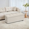 LEDREM 43" Storage Ottoman Bench, Ottoman with Storage, Leather Storage Bench, Hold up to 660lb for Living Room - 3 of 4