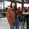 Anna-Kaci Women's Corduroy Collared Long Sleeve Button Down Jacket - 4 of 4