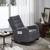 Modern Rocking Chair Accent Chair, Lazy Recliner Comfortable Fabric Leisure Sofa With Side Pockets For Bedroom Coffee Shop Office - 4 of 4