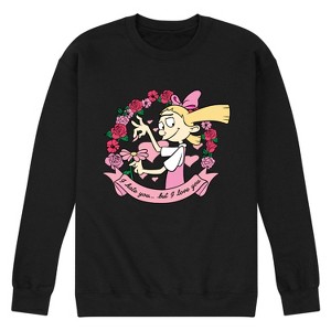 Men's - Hey Arnold! - Valentine's I Love You Graphic Fleece Sweatshirt - 1 of 4