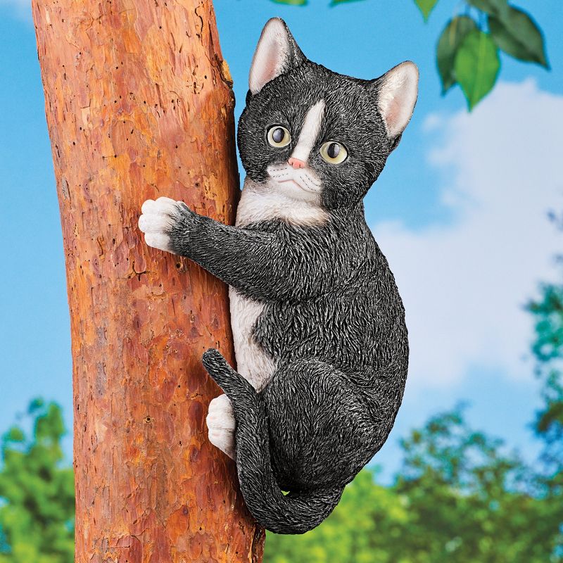 Collections Etc Hand-Painted Keyhole Hanger Climbing Kitty Tree Statue, 2 of 4