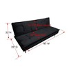 SKRAN 76'' Upholstered Sofa with Metal Frame for small space Living Room, Bedroom Office, black - 3 of 4