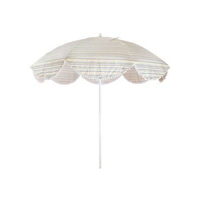 7.5' Round Scalloped Umbrella DuraSeason Fabric™ Joyful Stripe - Opalhouse™