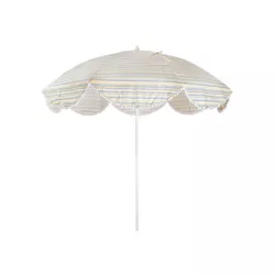 7.5' x 7.5' Round Scalloped Umbrella DuraSeason Fabric™ Joyful Stripe - Opalhouse™